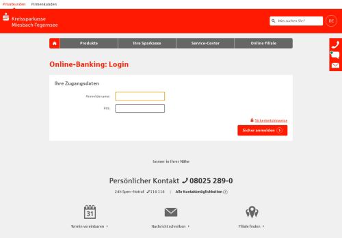 
                            2. Login Online-Banking - Kreissparkasse Miesbach-Tegernsee