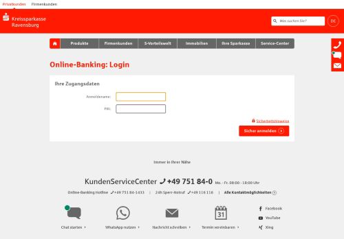 
                            9. Login Online-Banking - Kreissparkasse Ravensburg