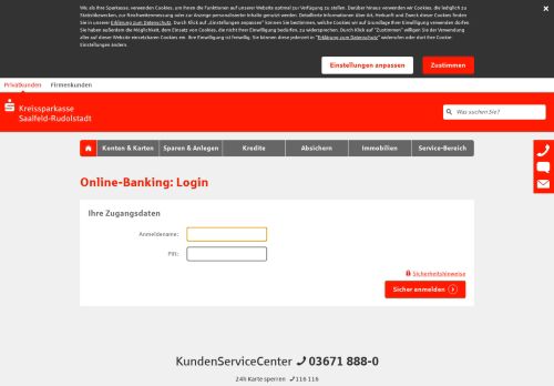 
                            2. Login Online-Banking - Kreissparkasse Saalfeld-Rudolstadt