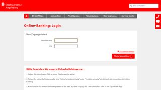
                            12. Login Online-Banking - Magdeburg - Stadtsparkasse Magdeburg