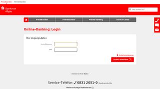 
                            2. Login Online-Banking - Sparkasse Allgäu
