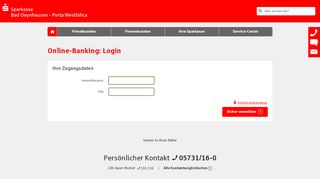 
                            2. Login Online-Banking - Sparkasse Bad Oeynhausen