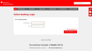 
                            3. Login Online-Banking - Sparkasse Burgenlandkreis