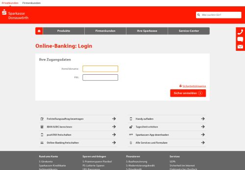 
                            2. Login Online-Banking - Sparkasse Donauwörth