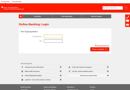 
                            5. Login Online-Banking - Sparkasse Erlangen