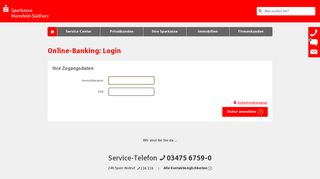 
                            1. Login Online-Banking - Sparkasse Mansfeld-Südharz