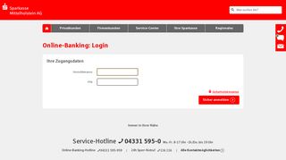 
                            2. Login Online-Banking - Sparkasse Mittelholstein