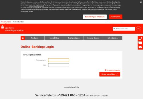 
                            2. Login Online-Banking - Sparkasse Niederbayern-Mitte
