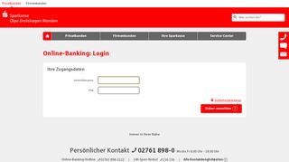
                            2. Login Online-Banking - Sparkasse Olpe