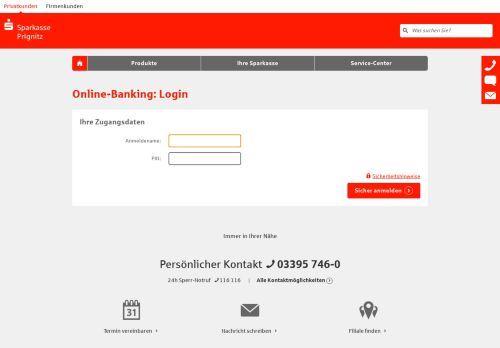 
                            2. Login Online-Banking - Sparkasse Prignitz