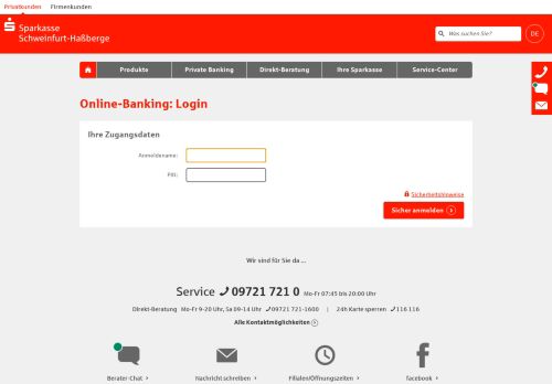 
                            6. Login Online-Banking - Sparkasse Schweinfurt-Haßberge