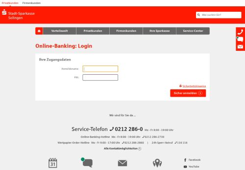 
                            8. Login Online-Banking - Stadt-Sparkasse Solingen
