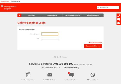 
                            5. Login Online-Banking - Stadtsparkasse Burgdorf