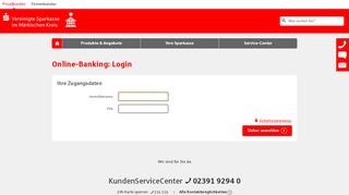 
                            4. Login Online-Banking - Vereinigte Sparkasse im Märkischen Kreis