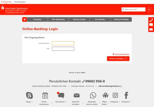 
                            6. Login Online-Banking - Vereinigte Sparkassen Eschenbach