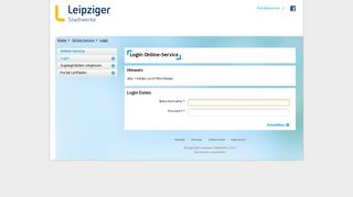 
                            10. Login Online-Service - Leipziger Stadtwerke Portal
