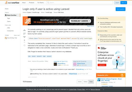 
                            5. Login only if user is active using Laravel - Stack Overflow