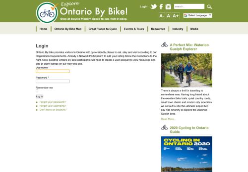 
                            8. Login - Ontario By Bike