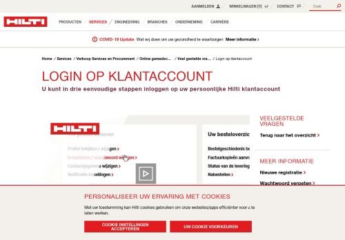 
                            2. Login op klantaccount - Hilti Nederland