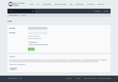 
                            3. Login - OpenSubtitles forum - OpenSubtitles.org
