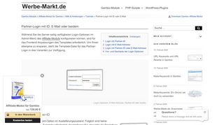 
                            8. Login-Optionen für Partner im Affiliate-Modul für Gambio