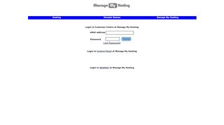 
                            13. LogIn Options : Manage My Hosting