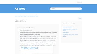 
                            9. Login options – Visma Severa Customer Support