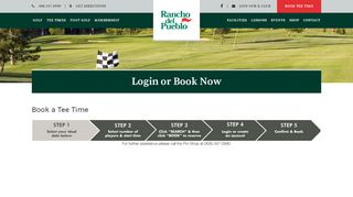 
                            11. Login or Book Now - Rancho Del Pueblo Golf Course