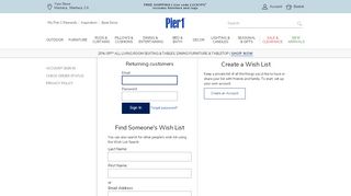 
                            4. Login or Create a Pier 1 Account | Pier 1 Imports