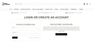 
                            2. Login or create an account - Bulk Powders