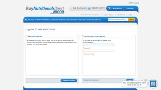 
                            11. Login or Create an Account - Buy Nutritionals Direct