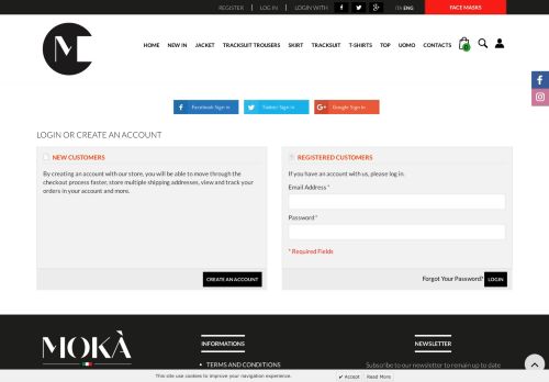 
                            8. Login or Create an Account - MOKA