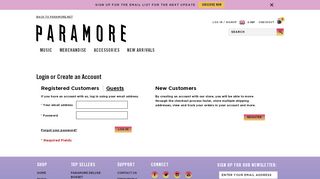 
                            3. Login or Create an Account - Paramore - Official Webstore