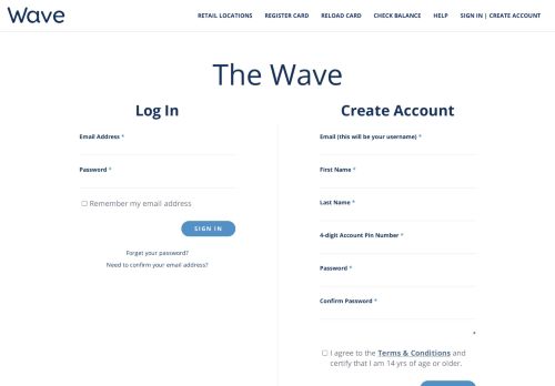 
                            8. Login or Create an Account - Wave Card