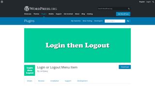 
                            2. Login or Logout Menu Item | WordPress.org