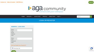 
                            5. Login or Register - AGA Community