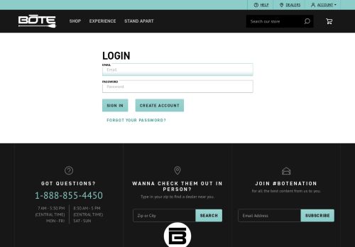 
                            10. Login or Register | BOTE | Stand Apart - BOTE Boards