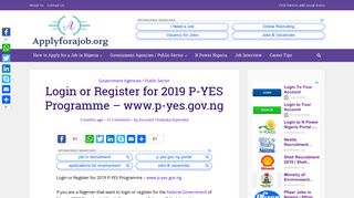 
                            5. Login or Register for 2019 P-YES Programme - www.p-yes.gov.ng ...