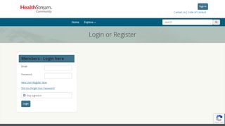 
                            13. Login or Register - HealthStream