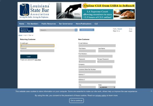 
                            5. Login or Register - Louisiana State Bar Association