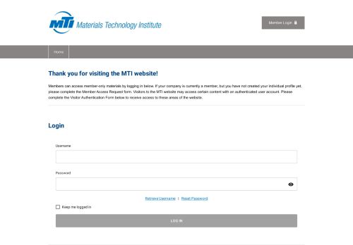 
                            9. Login or Register - Materials Technology Institute Inc