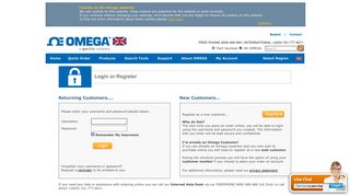 
                            3. Login or Register - OMEGA Engineering