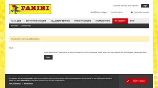 
                            12. Login or Register - Panini Subscriptions UK