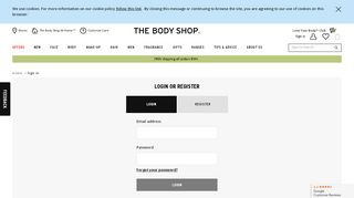 
                            7. Login or Register | The Body Shop Australia