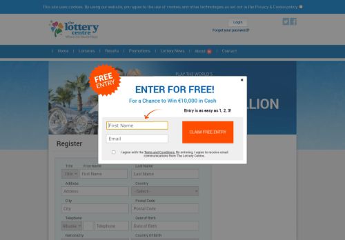 
                            1. Login or Register - The Lottery Centre