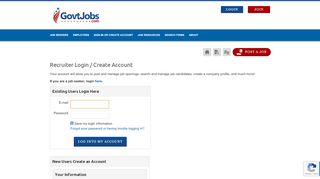 
                            6. Login or Register to Post Jobs - GovtJobs