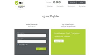 
                            4. Login or Register - Virtual Business Coach