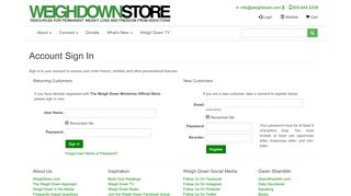 
                            3. Login or Register - Weigh Down Store