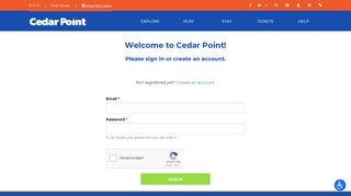 
                            3. Login or Sign up for an Account - Cedar Point