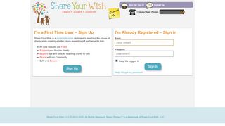 
                            12. Login or Sign Up - ShareYourWish
